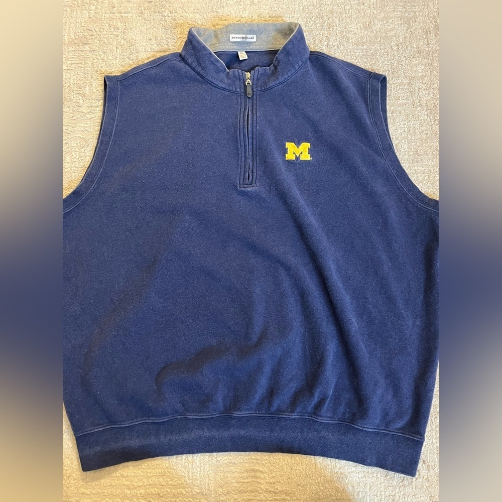 Peter Millar University of Michigan 1/4 Zip Sweater Vest